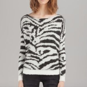 Maje Zebra Stripes Angora Sweater